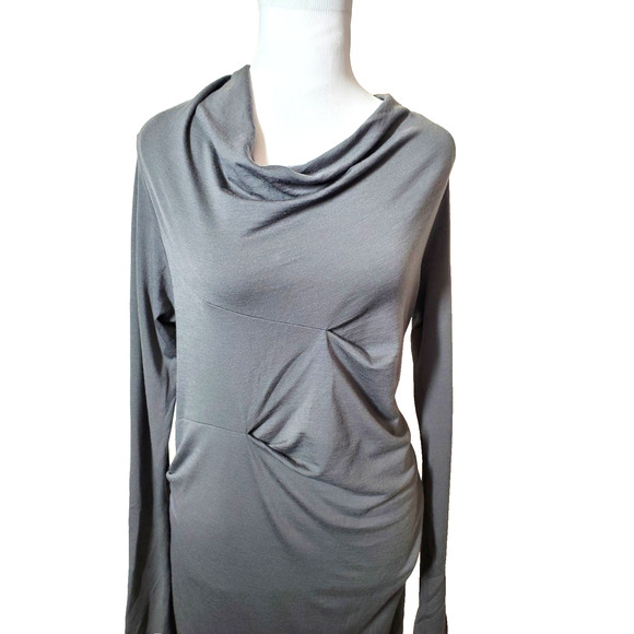 BRUNELLO CUCINELLI Italy Womens 6 DRESS Designer Avant Garde *flaws* Wool Gray - Picture 2 of 15